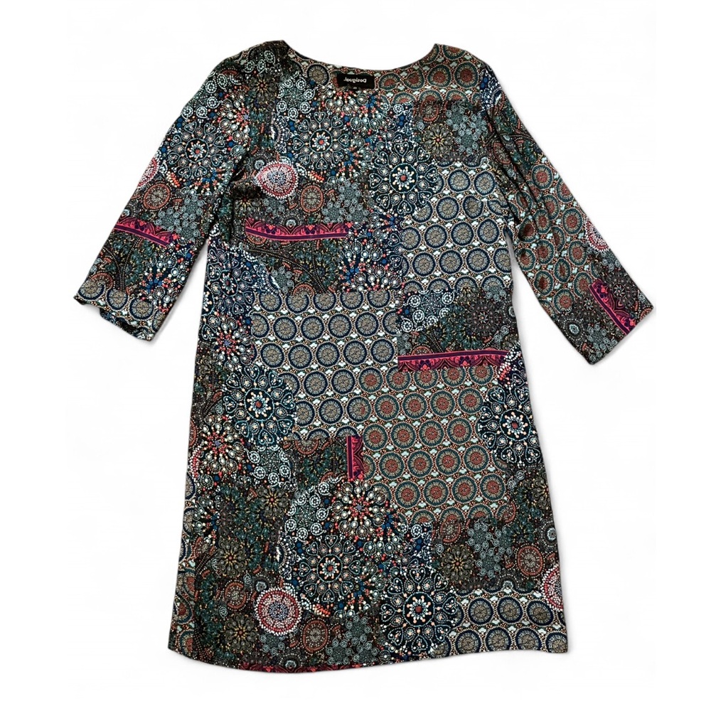 Desigual Dress Paisley Print Plus Size Business Careerwear 3/4 Sleeves, Size 40